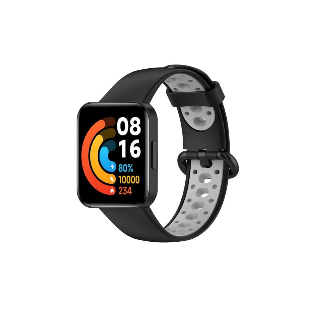 Xiaomi Redmi Watch 2 Spor Delikli Kordon - Siyah-gri