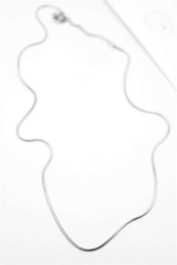 Yılan Zincir Kolye - 46cm - Gümüş