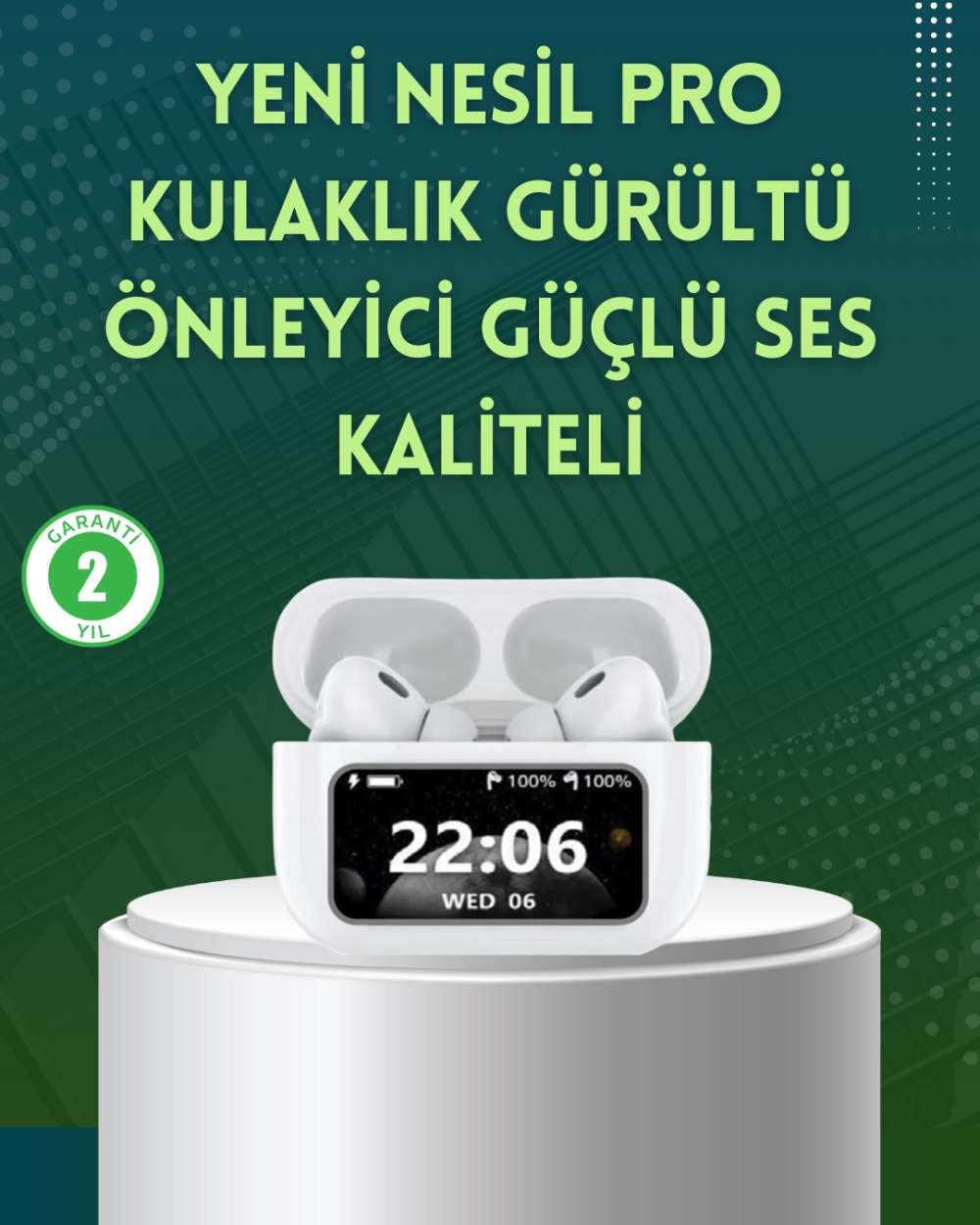 Yüksek Bass ve Güçlü Ses Özellikli Akıllı Bluetooth Kulaklık Dokunmatik Kontrol