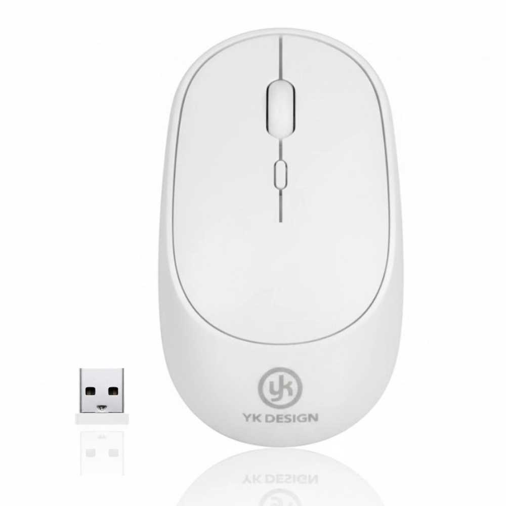 Yüksek Kaliteli Kablosuz Sessiz Mouse Ergonomik Beyaz Tasarım Ofis ve Oyun İçin