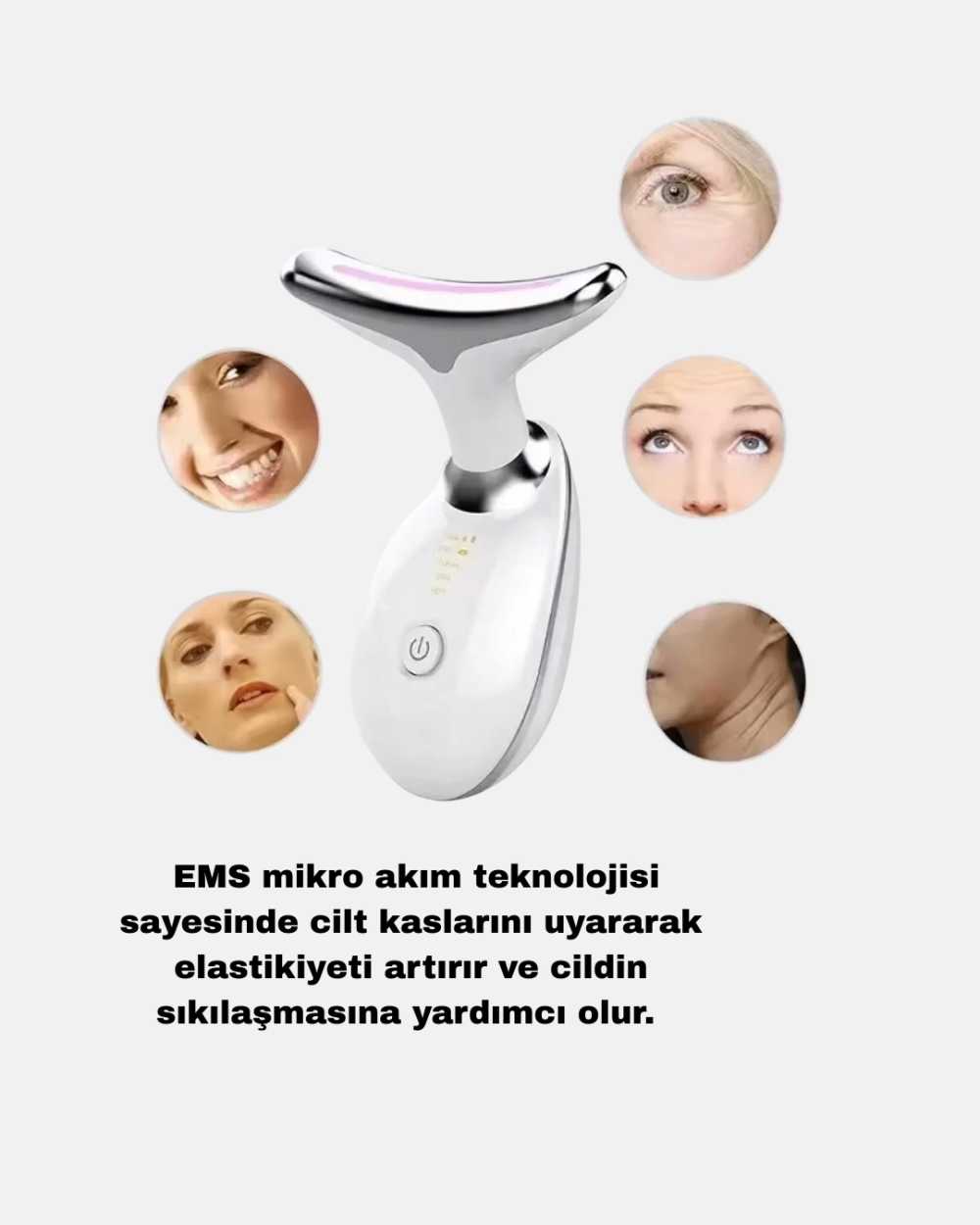 Yüz Sıkılaştırıcı Kablosuz Cihaz EMS Mikro Akım Masaj Aleti